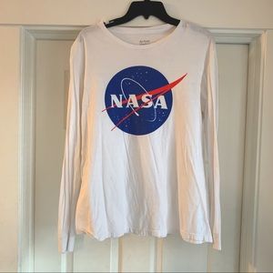 White NASA t-shirt long sleeve